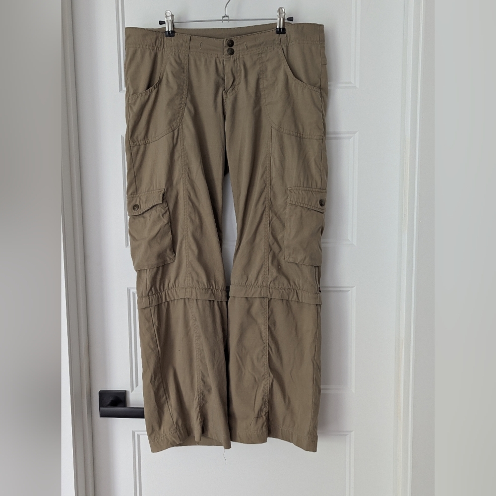 Prana Tan Cargo Pants Outdoor Transfor To Capri With 2zips Low Rise 31w